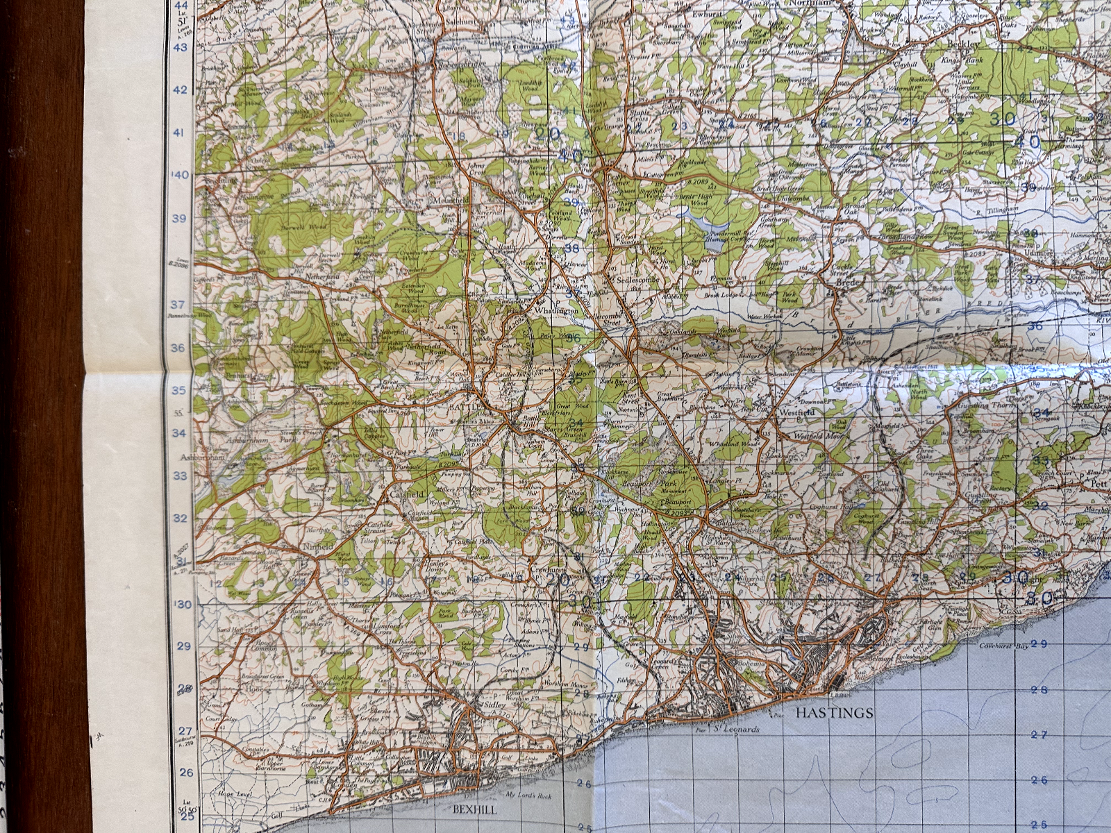 Original WW2 British Army GSGS OS Map of England - Hastings - The Militaria Shop