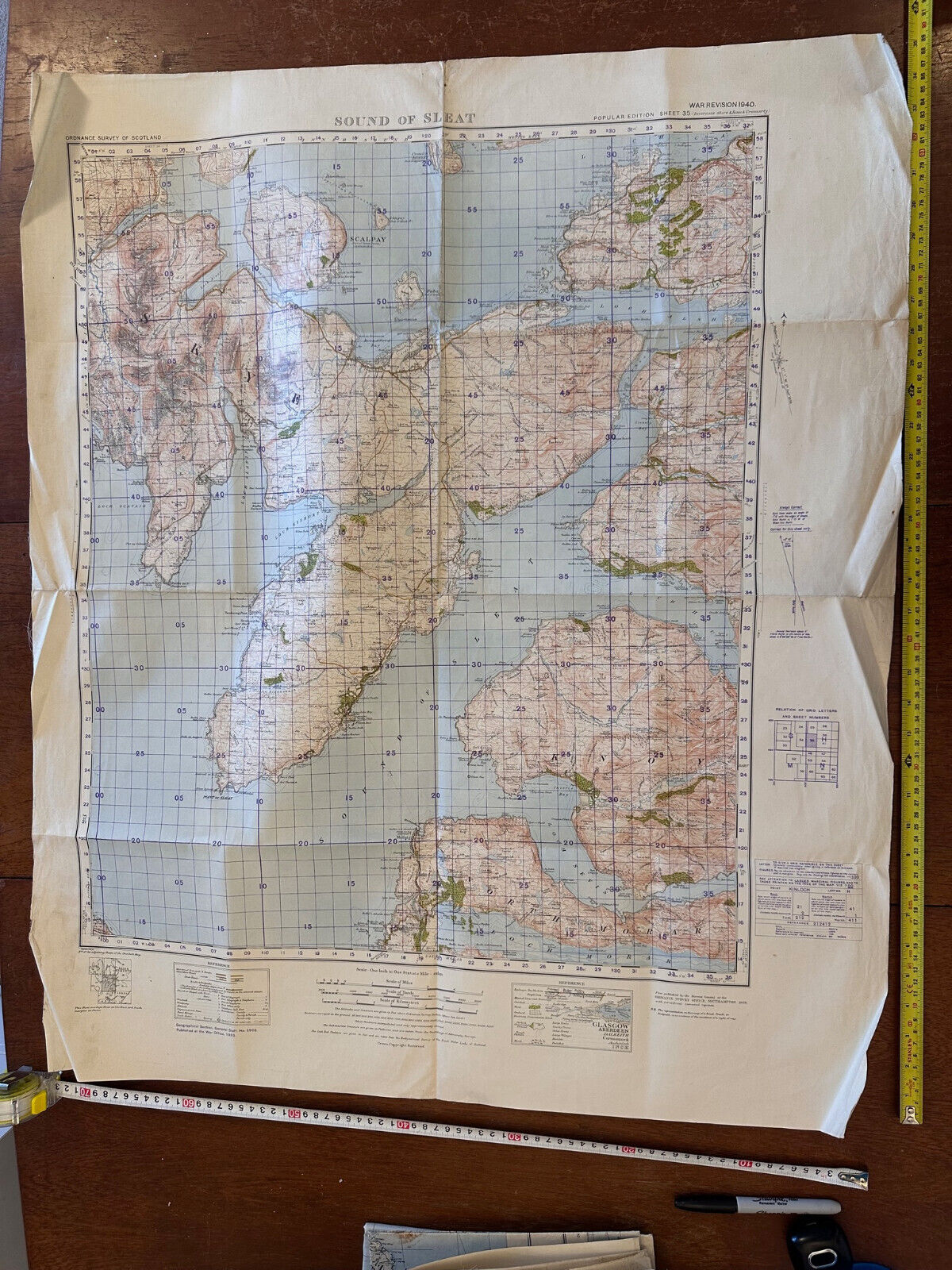 Original WW2 British Army GSGS Map of Scotland - Sound of Sleat - The Militaria Shop