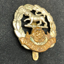 Load image into Gallery viewer, Original WW2 British Army Cap Badge - Royal Hampshire Regiment - The Militaria Shop
