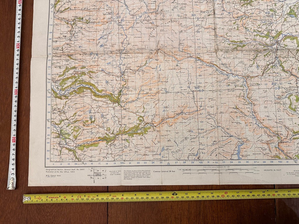 Original WW2 British Army GSGS OS Map of Great Britain - Llanidloes - The Militaria Shop