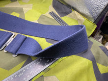 Load image into Gallery viewer, Original British Royal Navy Blue Canvas Stable Belt - Approx 40" Waist - The Militaria Shop