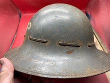 Load image into Gallery viewer, Original WW2 British Home Front SFP Supplementary Fire Party Helmet with Liner - The Militaria Shop