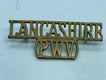 Load image into Gallery viewer, Original WW1 British Army Lancashire Prince of Wales Volunteer Shoulder Titles - The Militaria Shop
