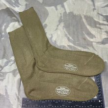 Load image into Gallery viewer, Original British Army WW2 New Old Stock Officers Wool Khaki Socks - Varied Sizes - The Militaria Shop