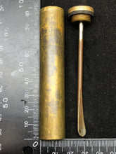 Load image into Gallery viewer, Original WW1 British Army SMLE Enfield Brass Oil Bottle - H.J&S Maker Marked - The Militaria Shop