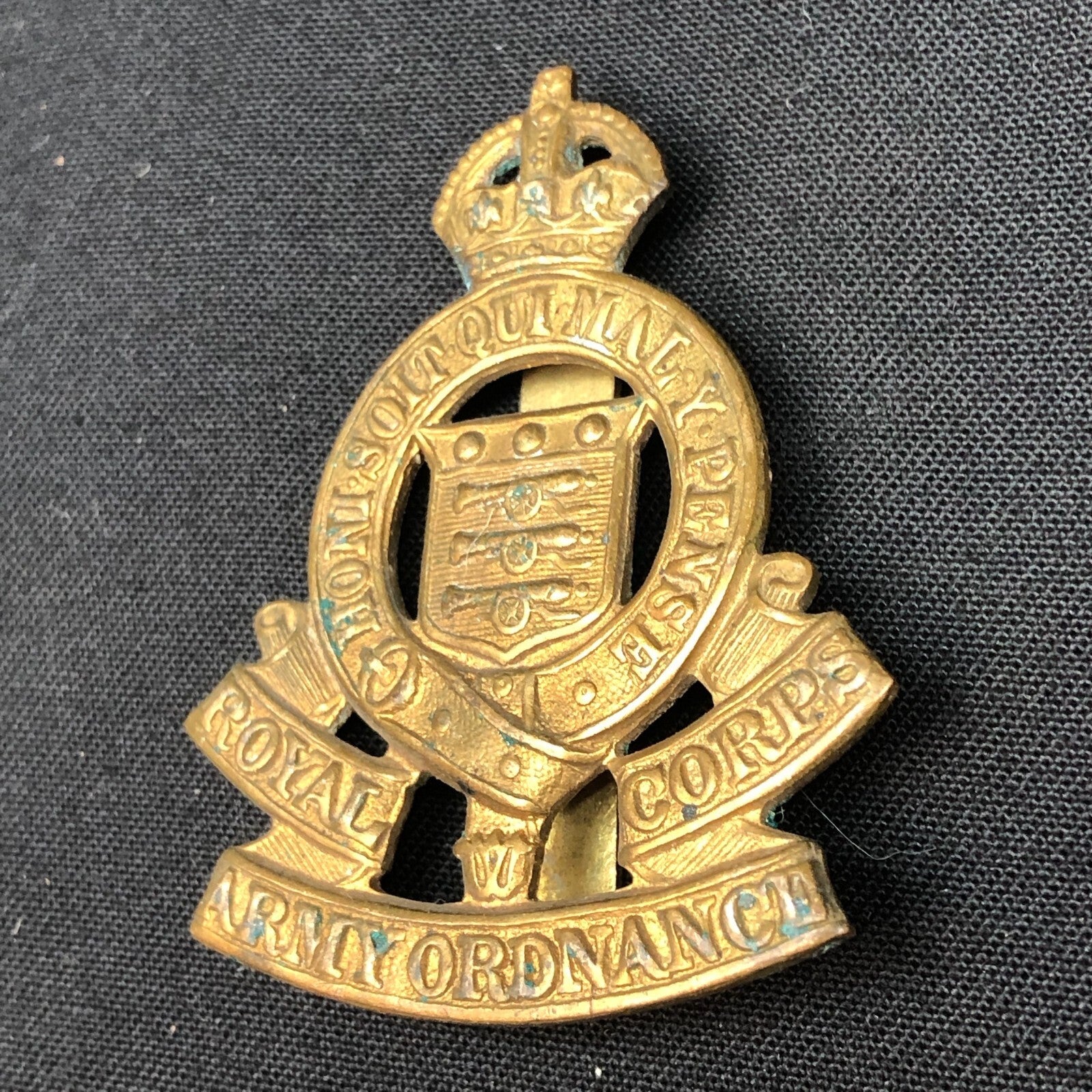 Original WW2 British Army Cap Badge - Royal Army Ordnance Corps - The Militaria Shop