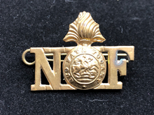 Load image into Gallery viewer, Original WW2 British Army Royal Northumberland Fusiliers Shoulder Titles - The Militaria Shop