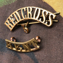 Load image into Gallery viewer, Original WW1 British Army Red Cross Shoulder Title - Kent - The Militaria Shop