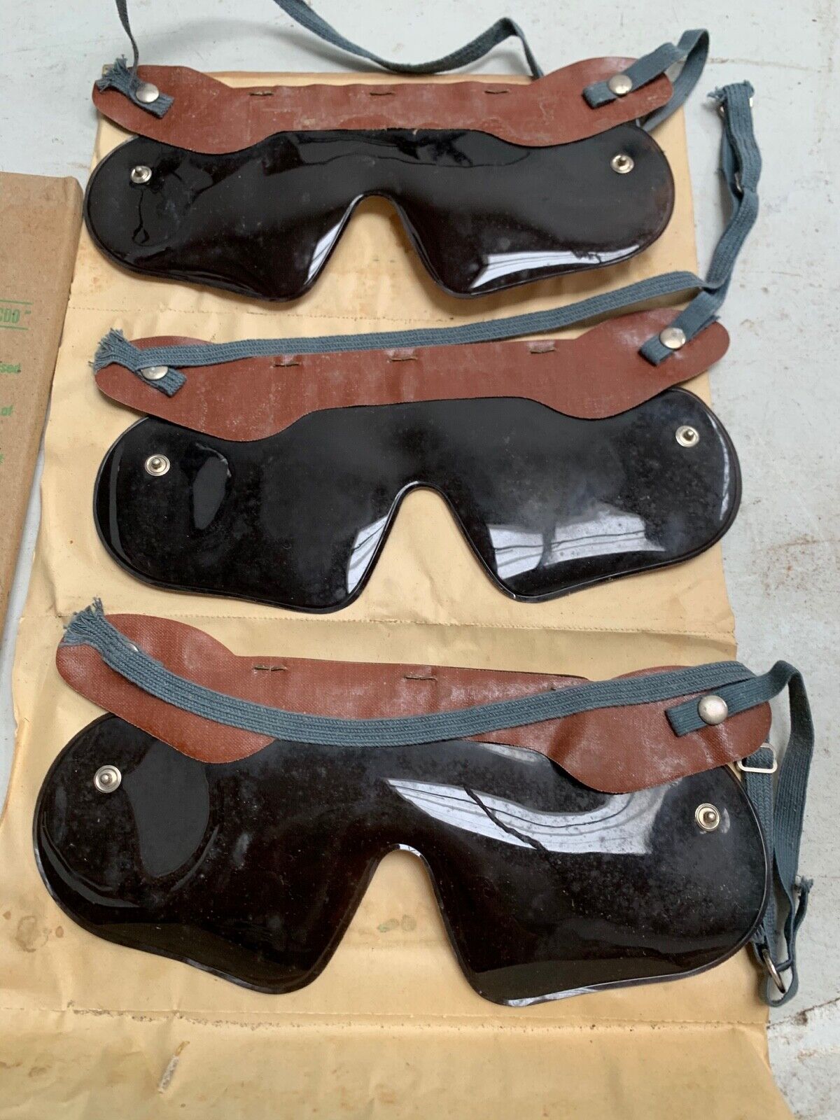 Genuine WW2 British Military Army Eye Shields Anti-Gas - 1944 Dated - The Militaria Shop