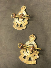 Load image into Gallery viewer, Original WW2 British Army Collar Badge Pair - Royal Army Ordnance Corps RAOC - The Militaria Shop