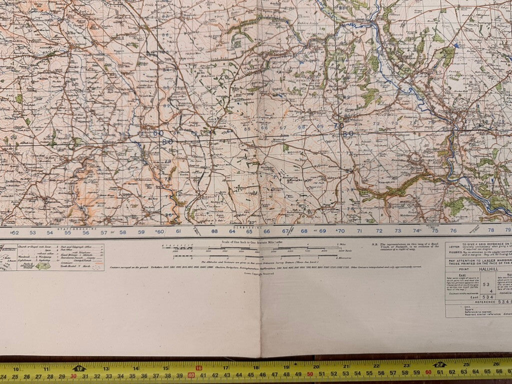 Original WW2 British Army GSGS OS Map of England - Buxton & Matlock - The Militaria Shop