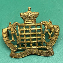 Load image into Gallery viewer, Original WW1 British Army Cap Badge - Royal Gloucestershire Hussars - The Militaria Shop