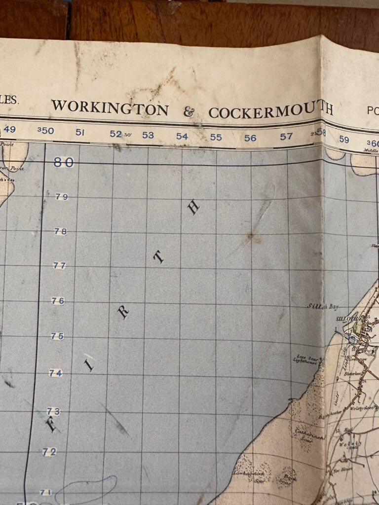 Original WW2 British Army GSGS OS Map of England - Workington & Cockermouth - The Militaria Shop
