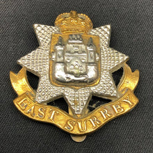 Load image into Gallery viewer, Original WW2 British Army Cap Badge - East Surrey Regiment - The Militaria Shop