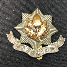 Load image into Gallery viewer, Genuine WW2 British Army Brass Cap Badge - Cheshire Regiment - The Militaria Shop