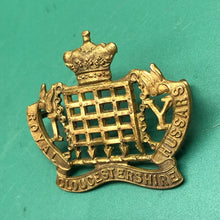 Load image into Gallery viewer, Original WW1 British Army Cap Badge - Royal Gloucestershire Hussars - The Militaria Shop