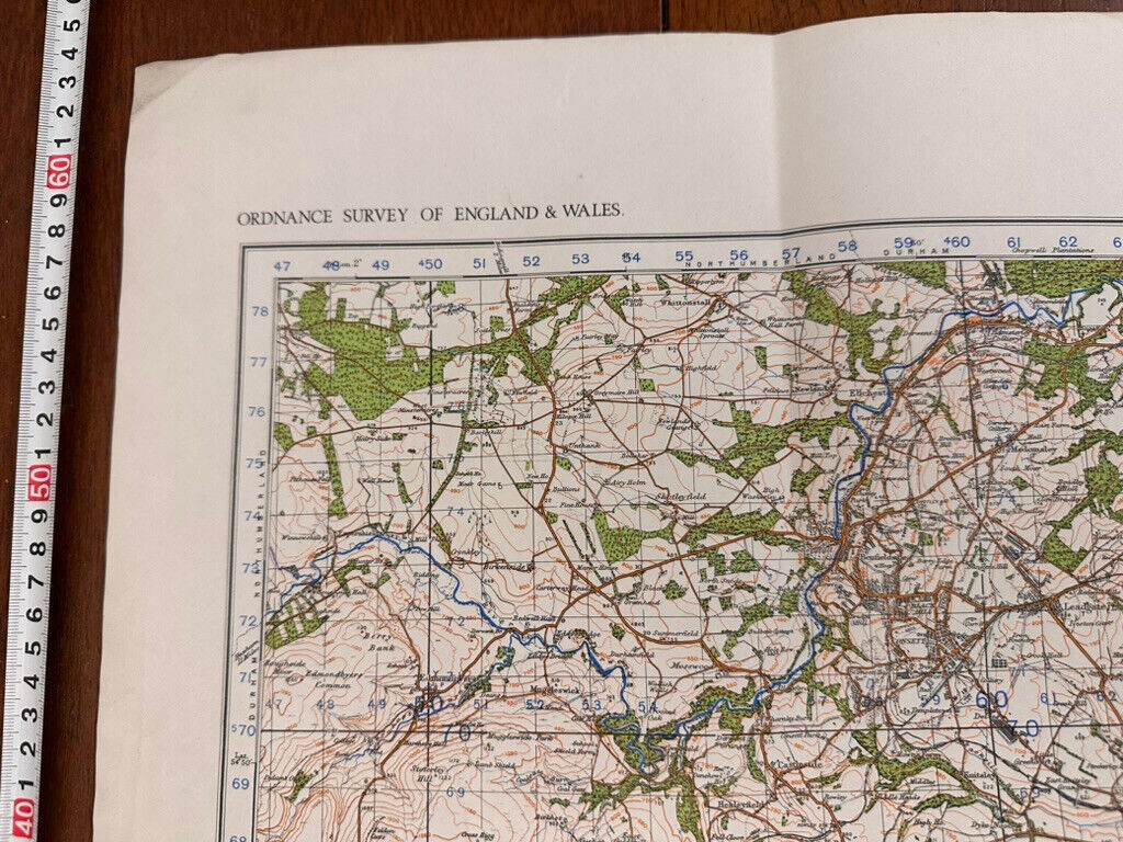 Original WW2 British Army GSGS OS Map of Great Britain - Durham & Sunderland - The Militaria Shop