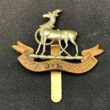 Load image into Gallery viewer, Original WW2 British Army Cap Badge - Royal Warwickshire Regiment - The Militaria Shop