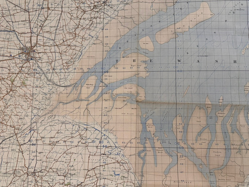 Original WW2 British Army GSGS OS Map of Great Britain - Boston - The Militaria Shop