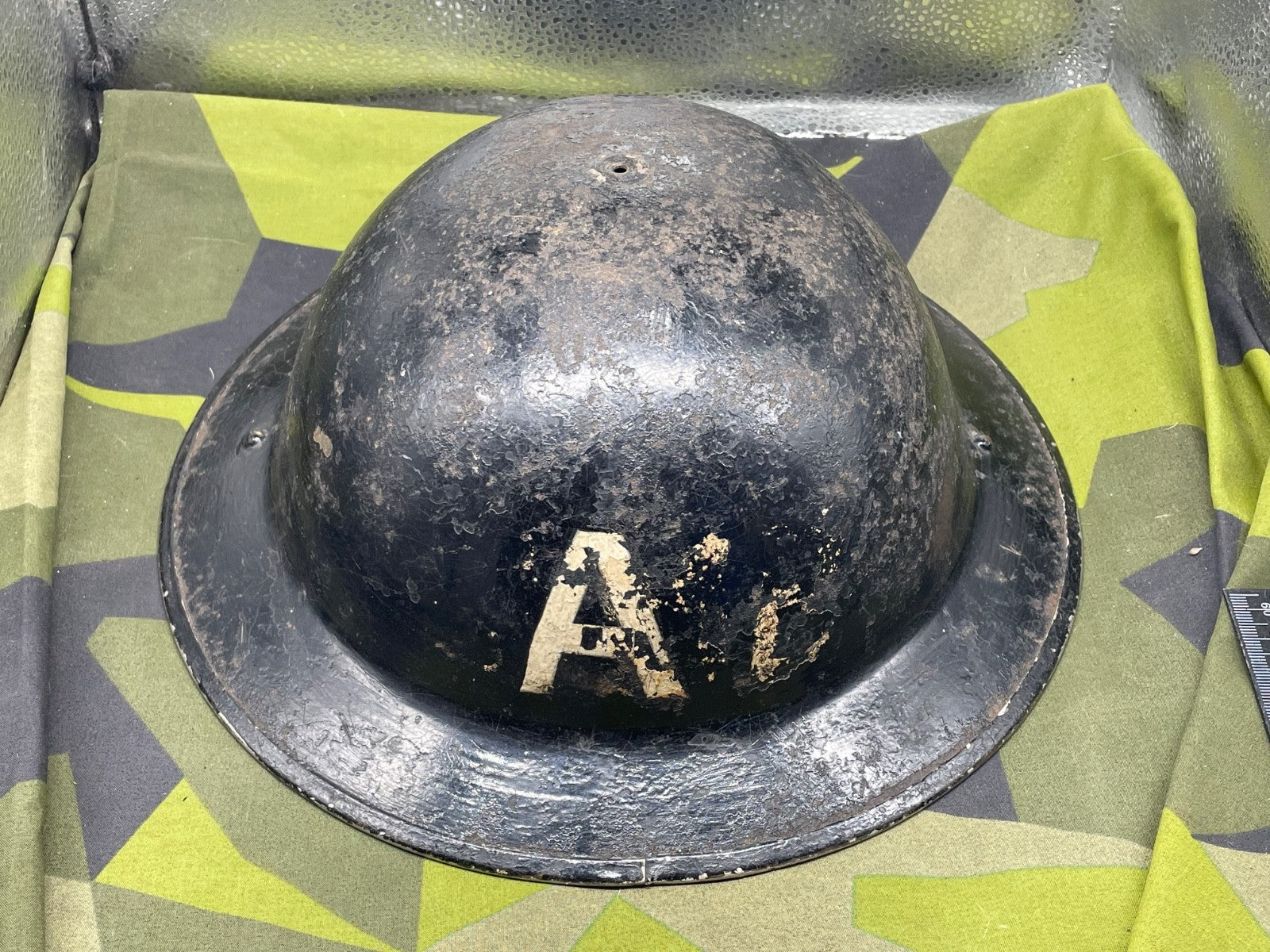 Original WW2 British Home Front Warden's / Civil Defence Helmet - Marked - The Militaria Shop