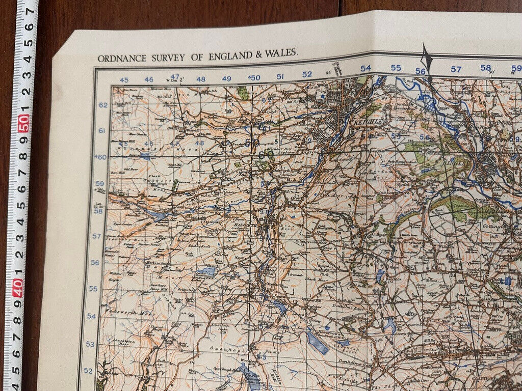 Original WW2 British Army GSGS OS Map of Great Britain - Leeds & Bradford - The Militaria Shop