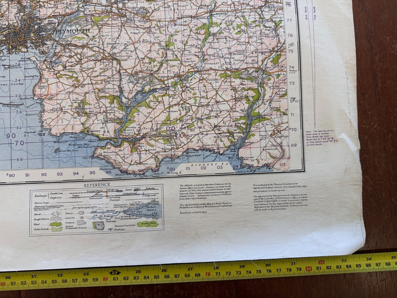 Original WW2 British Army GSGS OS Map England - Plymouth - The Militaria Shop
