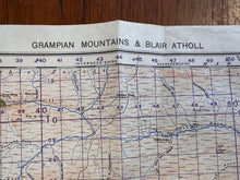 Load image into Gallery viewer, Original WW2 British Army OS Map of Scotland - Grampian Mountains & Blair Atholl - The Militaria Shop