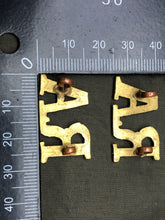Load image into Gallery viewer, Original WW1 British Army Brass Shoulder Titles - Royal Artillery RA - The Militaria Shop