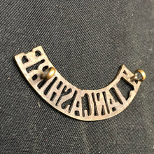 Load image into Gallery viewer, Original WW1 British Army Brass Shoulder Title - North Lancashire - The Militaria Shop