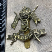 Load image into Gallery viewer, Original WW2 British Army 9th Queen's Royal Lancers Cap Badge - The Militaria Shop