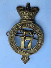 Load image into Gallery viewer, Original British Army - 17th Leicestershire Regiment Victorian Cap Badge - The Militaria Shop