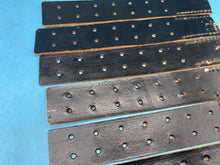Load image into Gallery viewer, WW2 German Army belt leather fastening strip. Black Leather Reproduction - The Militaria Shop
