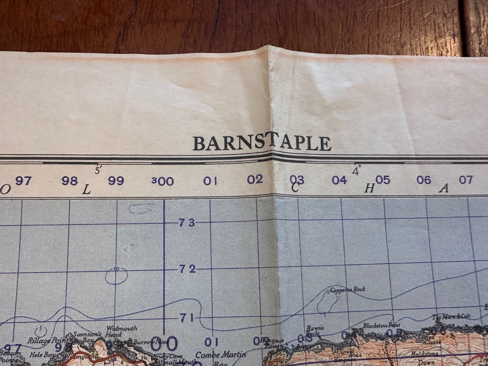 Original WW2 British Army GSGS OS Map of England - Barnstaple - The Militaria Shop