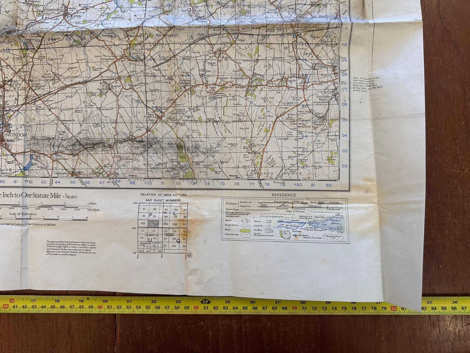 Original WW2 British Army GSGS OS Map England - Swindon & Cirencester - The Militaria Shop