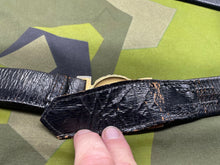 Load image into Gallery viewer, Original British Royal Navy Officer's Black Leather Belt with Gilt Buckle - The Militaria Shop
