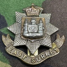 Load image into Gallery viewer, Original British Army Victorian Crown East Surrey Regiment Cap Badge - The Militaria Shop