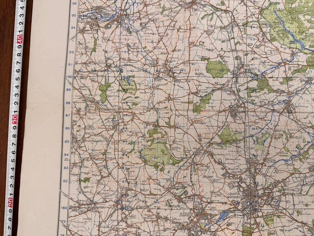 Original WW2 British Army GSGS OS Map of England - The Dukeries - The Militaria Shop