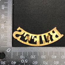 Load image into Gallery viewer, Original WW1 British Army Royal East Kent Buffs Brass Shoulder Title - The Militaria Shop