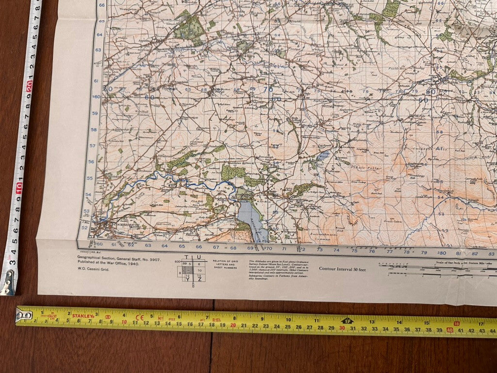 Original WW2 British Army GSGS OS Map of Great Britain - Carlisle - The Militaria Shop