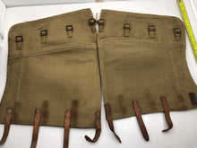 Load image into Gallery viewer, Original WW2 British Army 37 Pattern Despatch Riders High Sided Spats 1943 Dated - The Militaria Shop