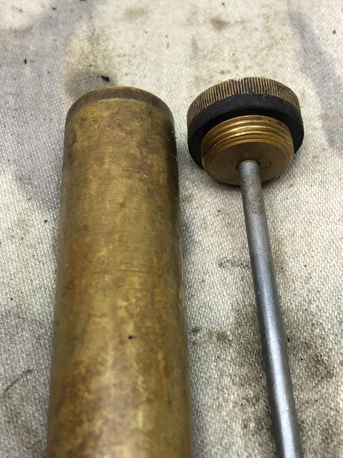 Original WW1 British Army SMLE Enfield Brass Oil Bottle - P-H Maker Marked - The Militaria Shop