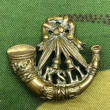 Load image into Gallery viewer, Original WW1 British Army Collar Badge - King's Shropshire Light Infantry KSLI - The Militaria Shop