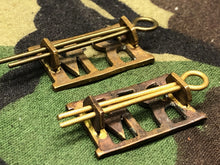 Load image into Gallery viewer, Original WW2 British Royal Navy Brass Shoulder Titles - RM Royal Marines - The Militaria Shop