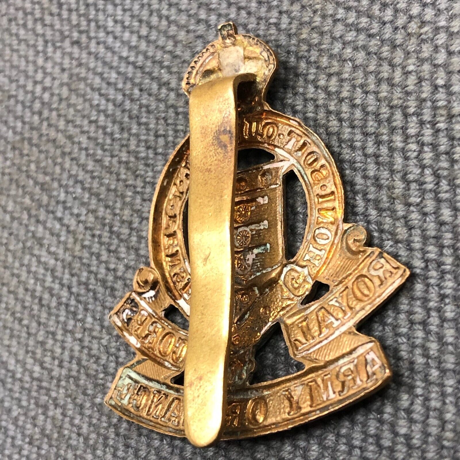Original WW2 British Army Cap Badge - Royal Army Ordnance Corps - The Militaria Shop