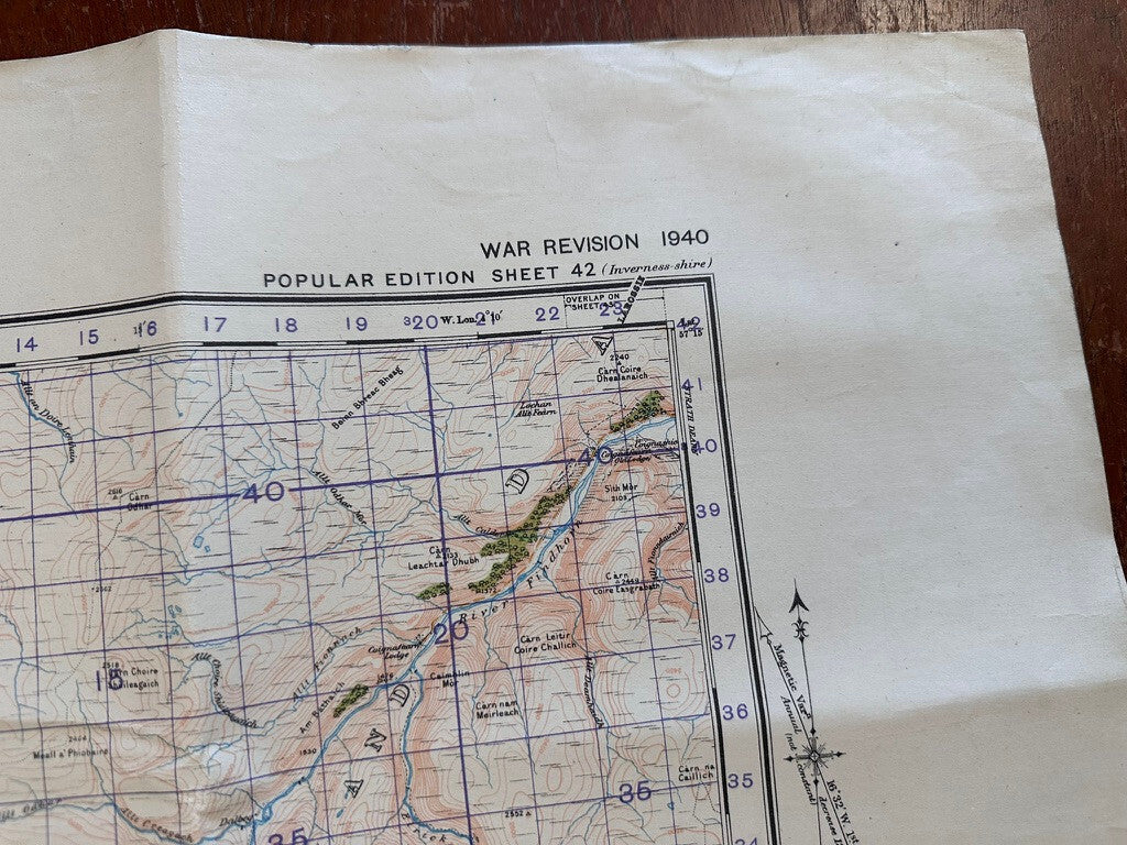 Original WW2 British Army GSGS Map of Scotland - Fort Augustus - The Militaria Shop