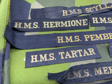 Lade das Bild in den Galerie-Viewer, British Royal Navy Quantity of Cap Tallies - Job Lot - The Militaria Shop