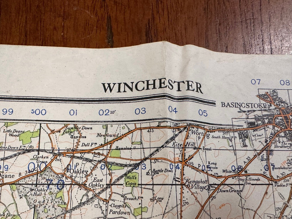 Original WW2 British Army GSGS OS Map of England - Winchester - The Militaria Shop