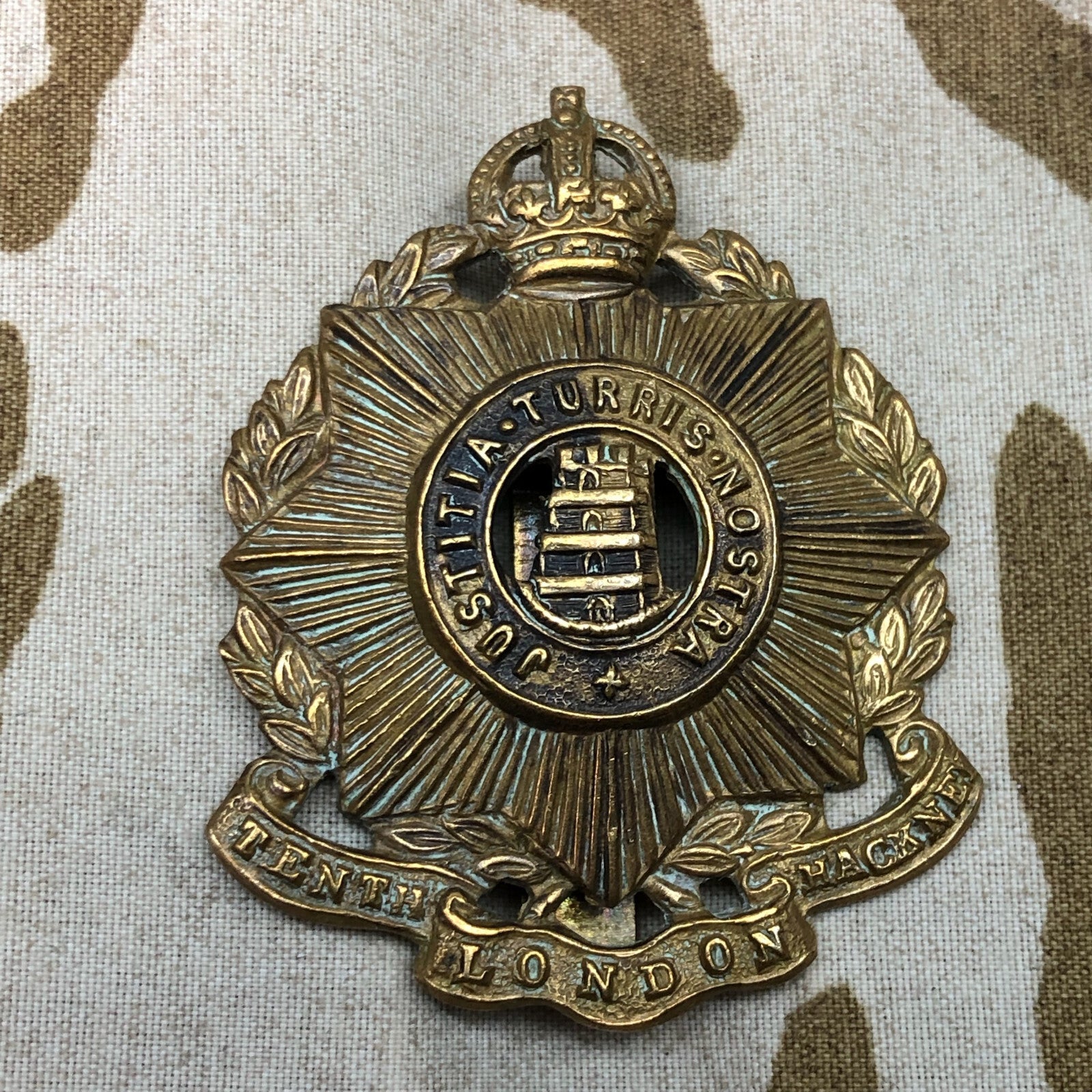 Original WW1 British Army Regimental Cap Badge 10th (County of London) Battalion - The Militaria Shop
