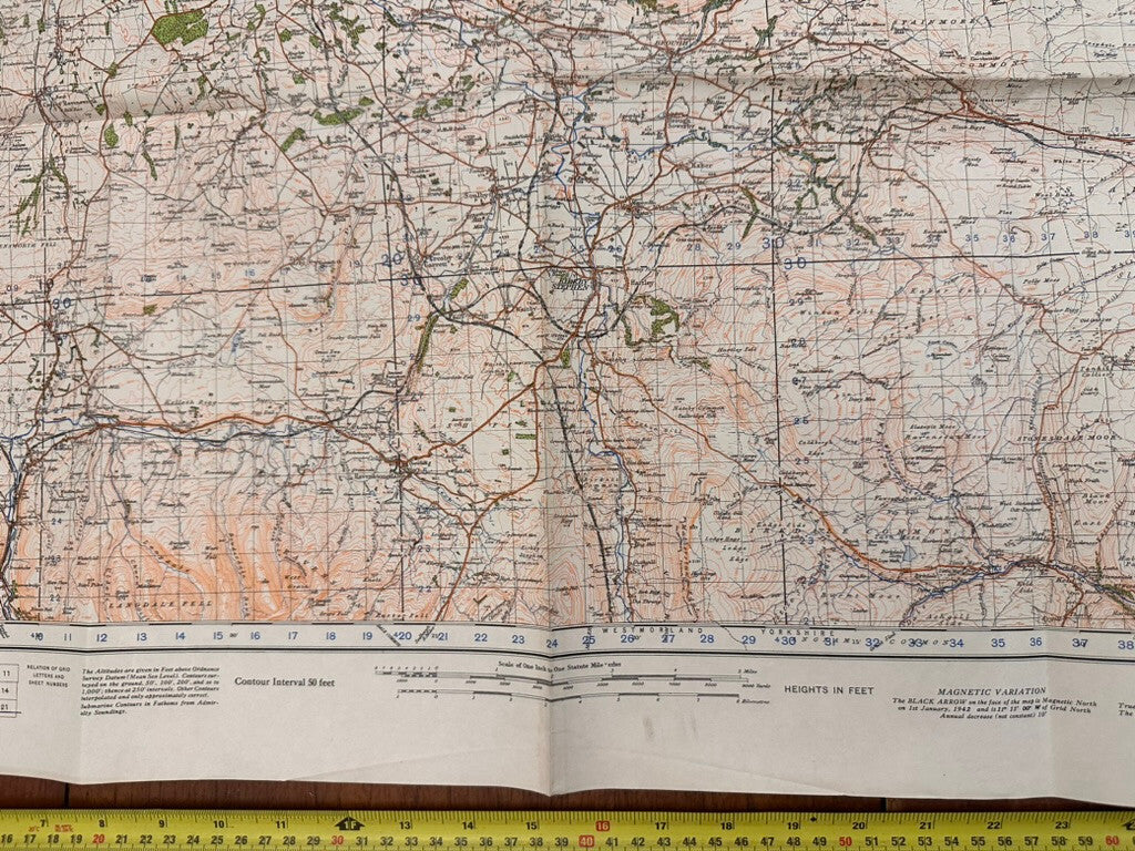 Original WW2 British Army GSGS OS Map of England - Kirkby Stephen & Appleby - The Militaria Shop