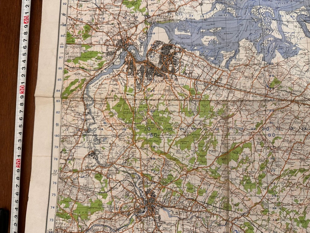 Original WW2 British Army GSGS OS Map England - Chatham & Maidstone - The Militaria Shop
